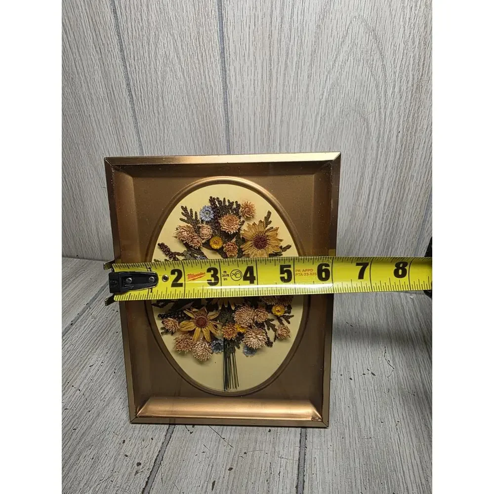 Vintage Handmade Fall Dried Pressed Flowers Framed Art 8x6 Heritage Cottagecore